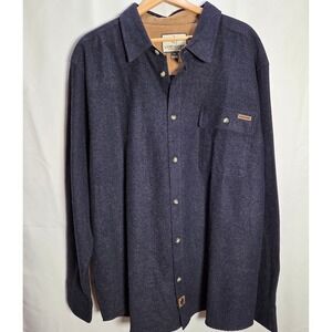 Legendary Whitetails Flannel Shirt Men's XL Blue Solid Button Up Long Sleeve